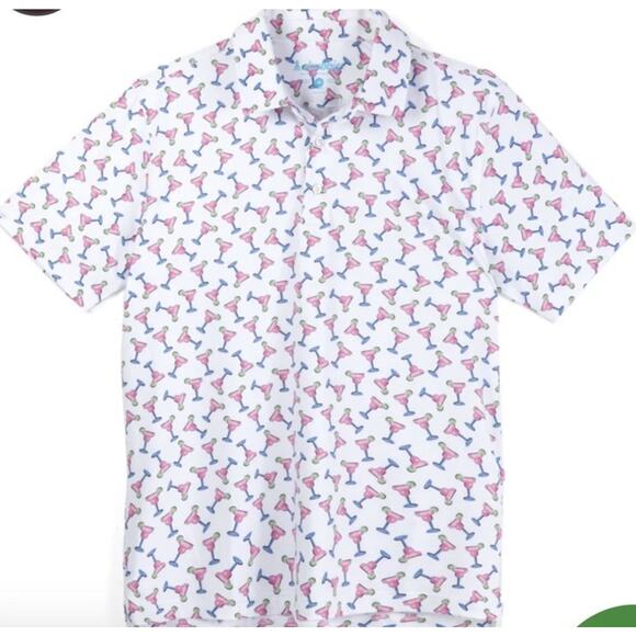 NEW Chubbies Performance Polo Shirt Mens Medium. The Shaken, Not Stirred -White - Picture 5 of 6